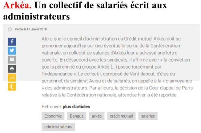 Un collectif de salariés écrit aux administrateurs